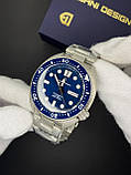 Гібридний (Кварц + механічний хронограф) годинник із сапфіровим склом Pagani Design PD-1696 Silver-Blue, фото 8