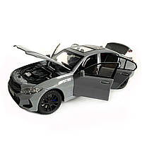 Іграшкова машинка металева BMW 320Li, БМВ, сіра, звук, світло, інерція, откр двері, багажник, капот, Автоексперт, 1:32,15*7*5см, фото 5