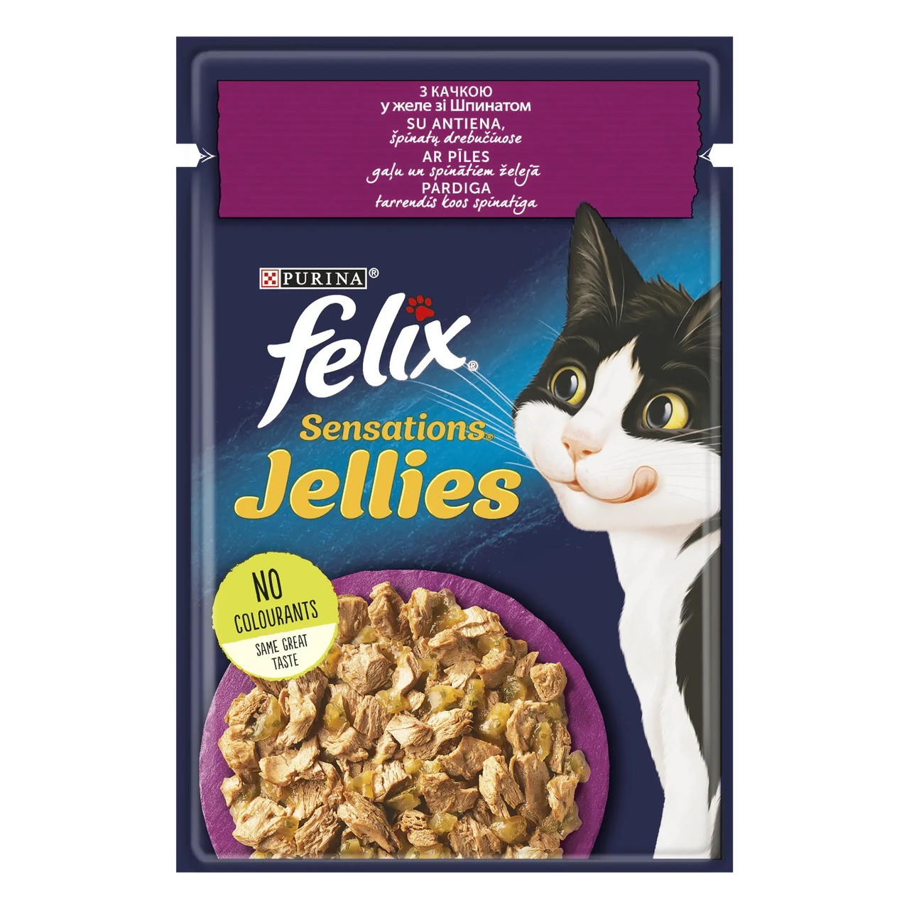 Felix Fantastic | Вологий корм з качкою та шпинатом, 85 г