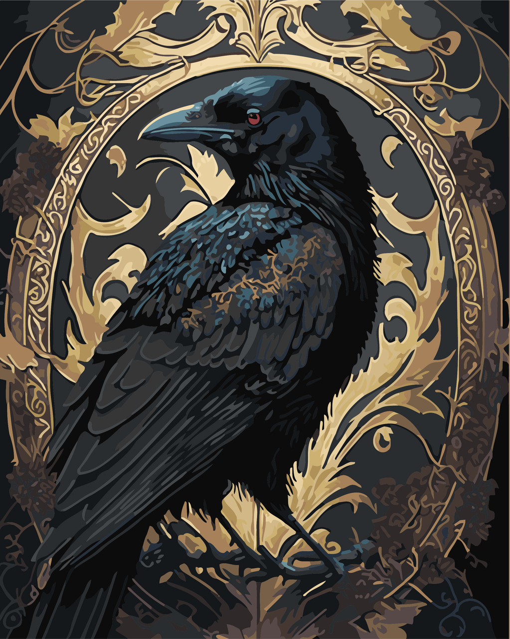 Картина за номерами 40×50 см Kontur. Чорний ворон DS0554, фото 1