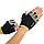 Рукавиці спортивні ZELART WorkOut BC-2428 розмір S-XL чорний-салатовий, фото 9