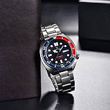 Гібридний (Кварц + механічний хронограф) годинник із сапфіровим склом Pagani Design PD-1696 Silver-Black Pepsi Steel, фото 2