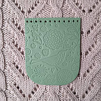 Клапан для міні сумки 12*15 "Пташки". Фісташка.