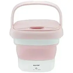 Пральна машина складана Maxtop 7399 переносна силіконова машинка Рожева