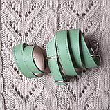 Ремінь для сумки з натуральної шкіри 130*2. Фисташка, фото 2