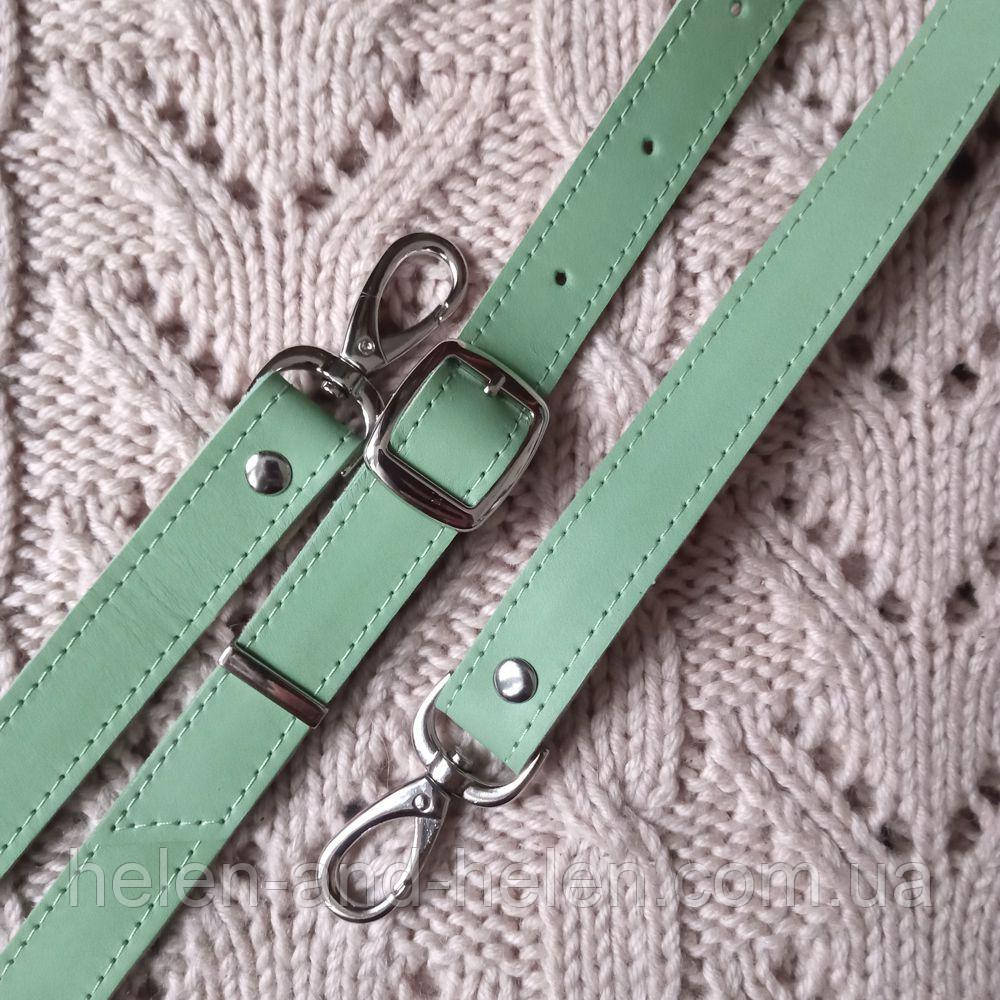Ремінь для сумки з натуральної шкіри 130*2. Фисташка, фото 1