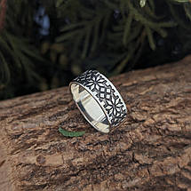 Вишиванка з орнаментом Алатир, срібло 925, золото 585/750, кільце Тип 2, фото 2