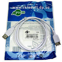 Кабель удлинитель USB ATcom USB2.0 AM/AF - 0,8метра белый