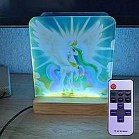 Светильник ночник с напечатанной картинкой My Little Pony Princess Celestia с пультом acr-uf000068