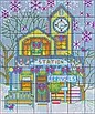 Набір для вишивання хрестиком за нанесеною на канву схемою  "Cristmas cottage 4". AIDA 14CT printed, 15*17 см, фото 4