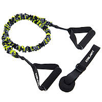 Еспандер трубчастий із ручками в захисному рукаві Zelart FI-7834-45 45LB навантаження — 20,5 кг кольору в асортименті