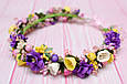 Вінок на голову / віночок для волосся з квітами Okl різнокольоровий 693, фото 2