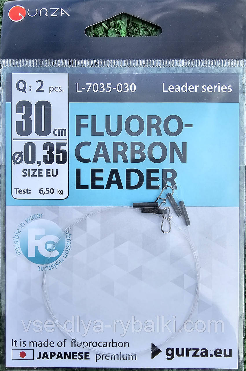 Флюорокарбоновий повідець Gurza 30 см 0.35 мм 6,5 кг, фото 1