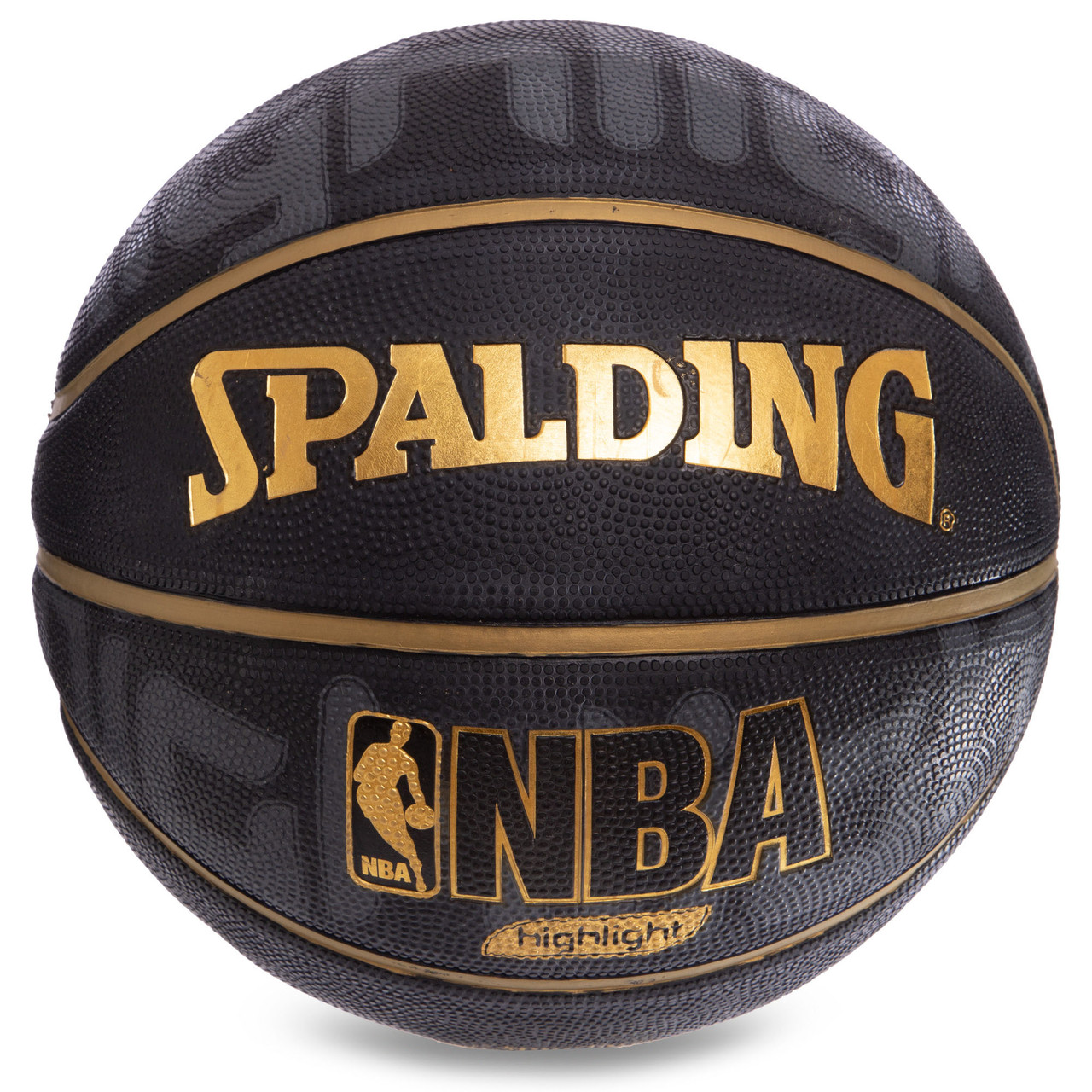 М'яч баскетбольний Composite Leather SPALDING NBA PLATINIUM 74634Z No7 чорний-жовтий