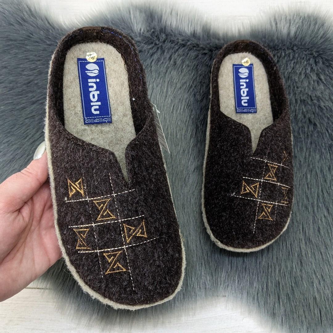 Капці жіночі кімнатні фетрові для ламінату Inblu коричневі 4278