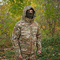 Зимовий військовий бушлат мультикам Rip-Stop зимова армійська куртка з капюшоном теплий військовий бушлат мультикам