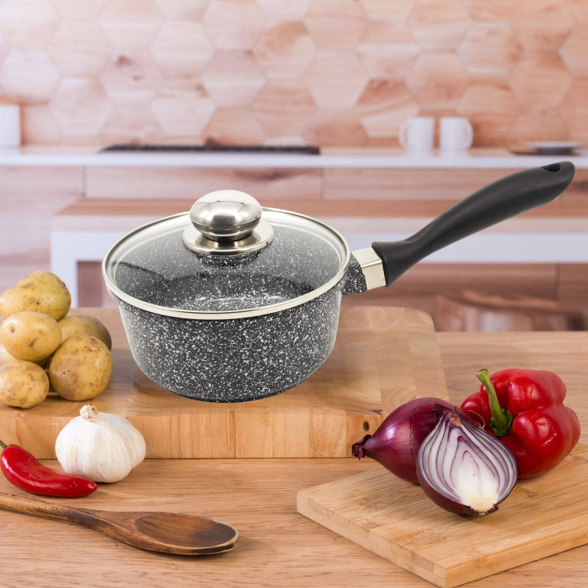 Ківш кухонний Styleberg 1.4 л (ST-3016) Гранітне покриття