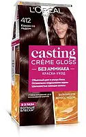 Фарба для волосся L'oreal Casting Creme Gloss 412 - Какао з льодом