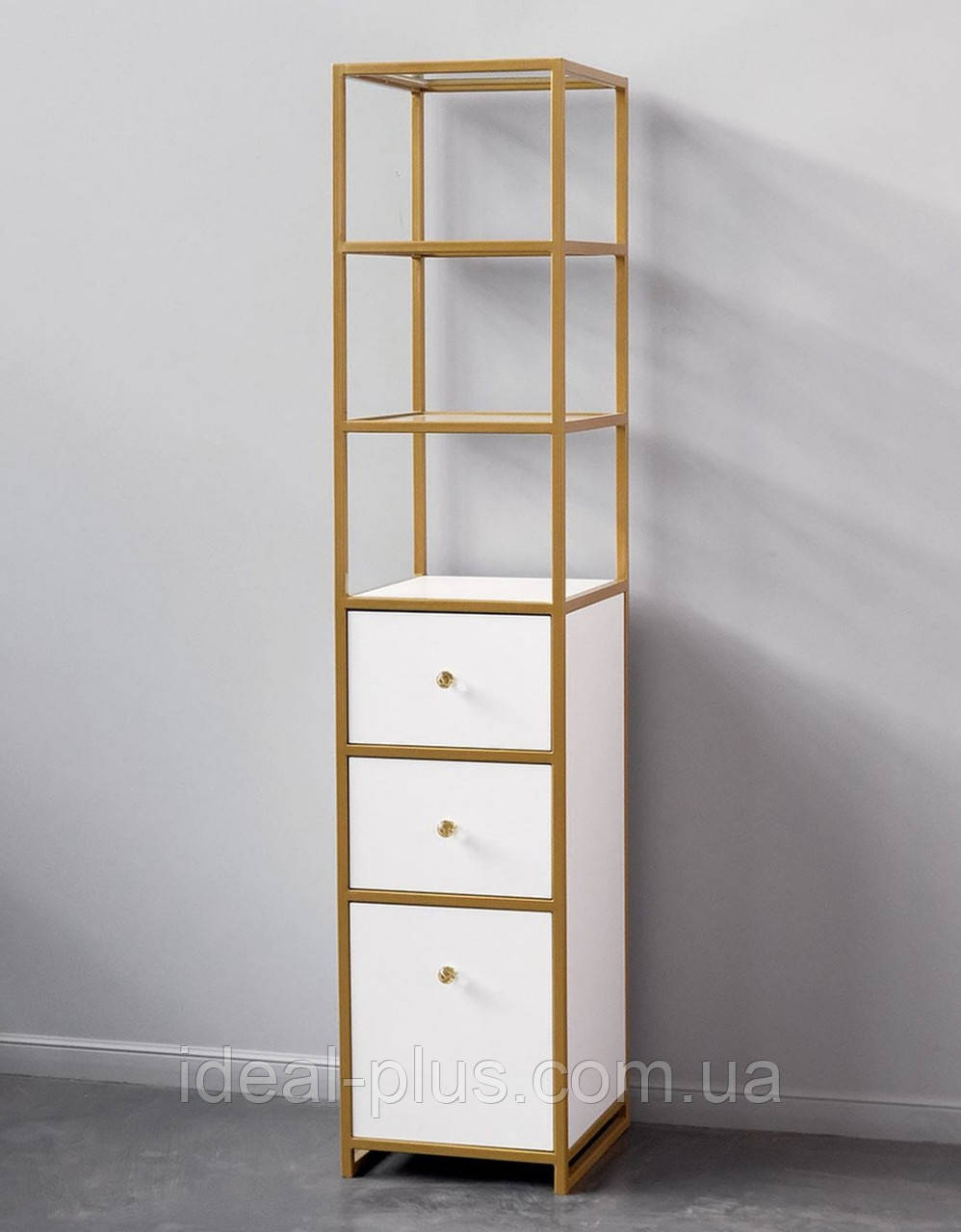 Стелаж Loft Вітрина ORCHID для салону краси етажерка з шухлядами для косметики полиці стелажі для дому
