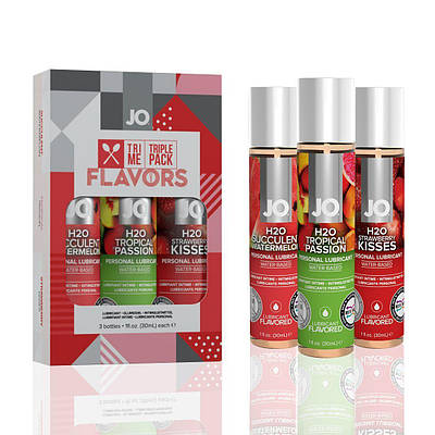 Подарунковий набір їстівних мастил для орального сексу System JO Limited Edition Tri-Me Triple Pack-Flavors (3 х 30 мл) (Систем