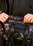 Велика чоловіча поясна сумка бананка Sambag DynamicDart принт "ABSTRACT", фото 8