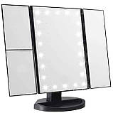 Дзеркало для макіяжу з LED підсвічуванням Superstar Magnifying Mirror 22 Black чорне iC227, фото 5