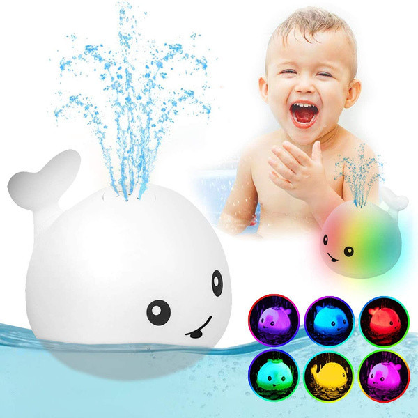 Біла Іграшка для ванної Qinye Toys Кіт спрей, що світиться з фонтаном Біла