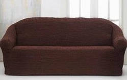 Накидка чехол на 3-х местный диван от 170 до 230 см тёмно-коричневый iC227