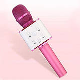 Бездротовий Bluetooth мікрофон-караоке Q7 Рожевий iC227, фото 2