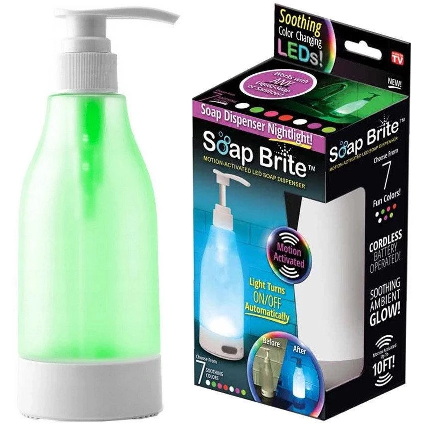 Дозатор для рідкого мила з підсвічуванням Soap Bright Nightlight Soap Dispenser 400 мл iC227, фото 1