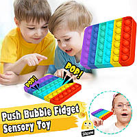 Сенсорная игрушка антистресс Push Pop Bubble Rainbow Радуга 1 шт. iC227