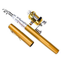 Карманная ручка-удочка Fishing Rod In Pen Case золотистая iC227