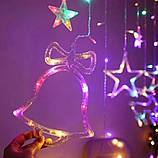 Гірлянда штора Мульти з формами дзвіночки 12 PCS light MIX iC227, фото 4