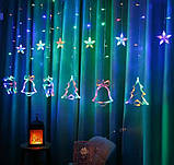 Гірлянда штора Мульти з формами дзвіночки 12 PCS light MIX iC227, фото 6