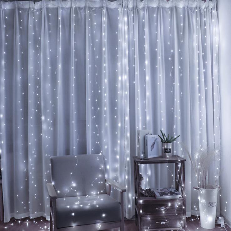 Гірлянда Xmas USB + пульт водоспад 3х2 м 200 Led W-9 Білий на мідному дроті з з'єднувачем iC227, фото 1