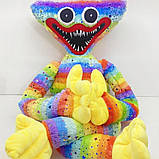 М'яка іграшка Блискучий Хагі Ваги Huggy Wuggy з липучками на руках 45 см Райдужний iC227, фото 2