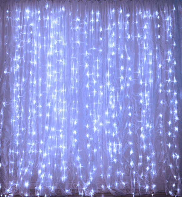 Світлодіодна гірлянда водоспад Xmas 480-W LED 3 м х 3 м Біла iC227, фото 1