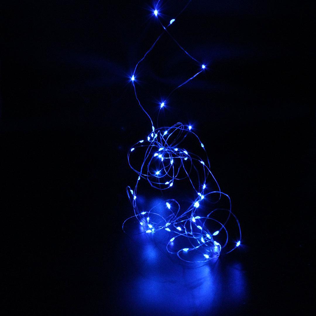 Світлодіодна гірлянда USB + battery box Xmas 100 Led Синя 10 м 220V iC227, фото 1