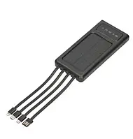 Power Bank 10000mAh від сонячної батареї з індикатором заряду type-c USB та ліхтариком AT-T3-1 iC227