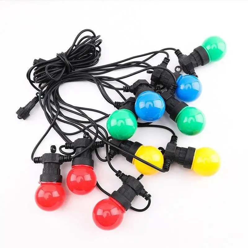 Гірлянда новорічна світлодіодна 10 шт 5 м RGB Bulbs Кольорова iC227, фото 1