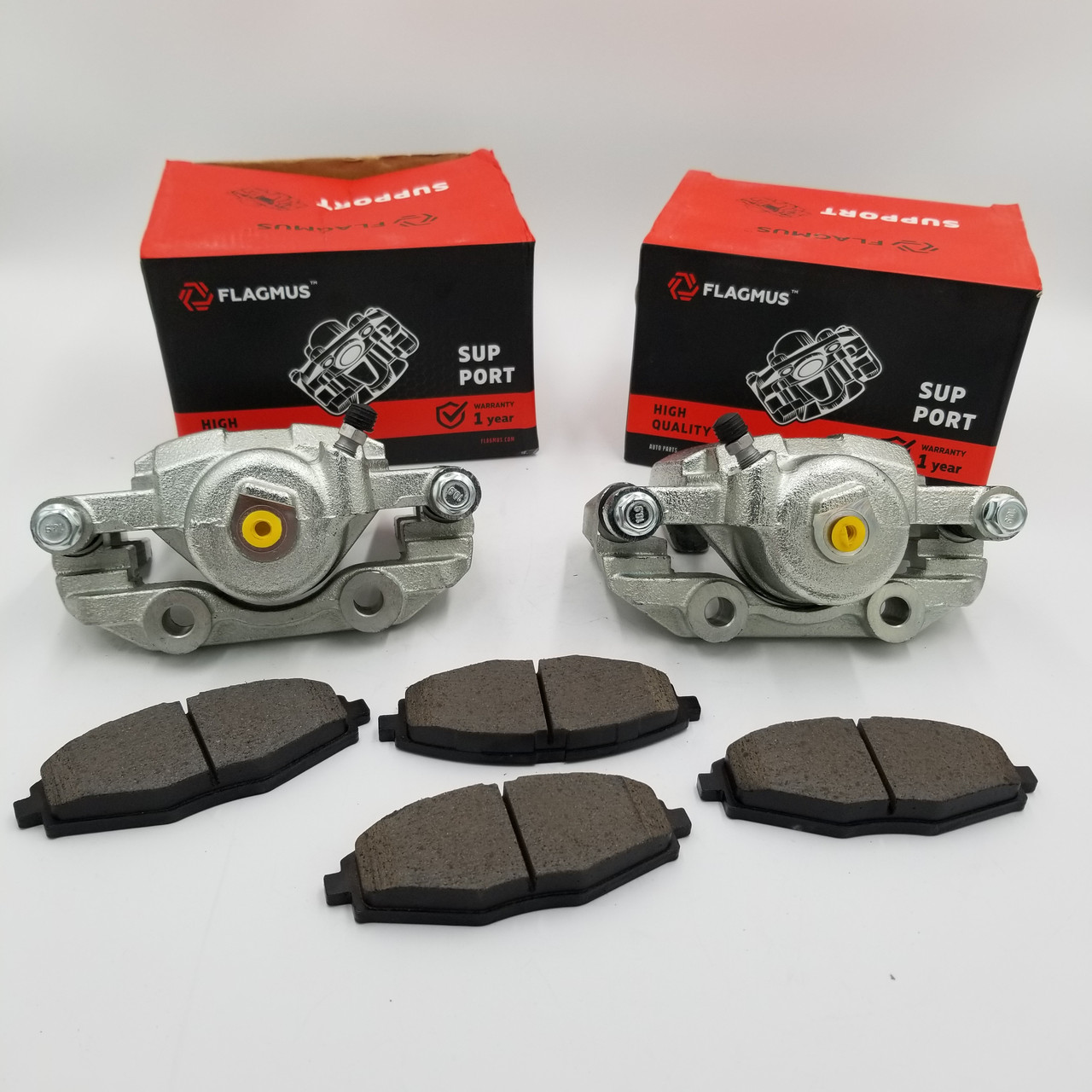 Супорти гальмівні Ланос 1.5, Нексія, Сенс. передні (комплект лівий+правий+колодки) FLAGMUS Чехія