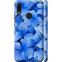 Чехол 3d пластиковый матовый на телефон Xiaomi Redmi Note 7 Синие цветы "526m-1639-58250"