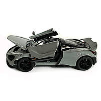 Іграшкова машинка металева McLaren 765LT, макларен, сіра, звук, світло, інерція, откр двері, капот, Автоексперт, 1:32,14*8*4см, фото 4