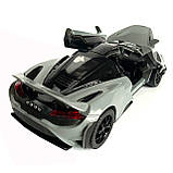 Іграшкова машинка металева McLaren 765LT, макларен, сіра, звук, світло, інерція, откр двері, капот, Автоексперт, 1:32,14*8*4см, фото 2