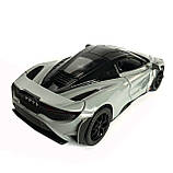 Іграшкова машинка металева McLaren 765LT, макларен, сіра, звук, світло, інерція, откр двері, капот, Автоексперт, 1:32,14*8*4см, фото 6