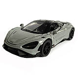 Іграшкова машинка металева McLaren 765LT, макларен, сіра, звук, світло, інерція, откр двері, капот, Автоексперт, 1:32,14*8*4см, фото 8