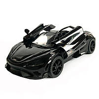 Іграшкова машинка металева McLaren 765LT, макларен, чорна, звук, світло, інерція, откр двері, капот, Автоексперт, 1:32,14*8*4см, фото 4