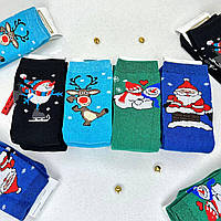 Махрові жіночі шкарпетки теплі ВіАтекс, Christmas, 36-38 р, 12 пар