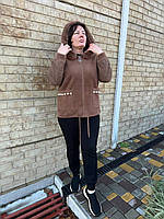 Кофта-куртка альпака женская на змейке. Катюшон с мехом отстежным. Размер 46-52. Качество класс .