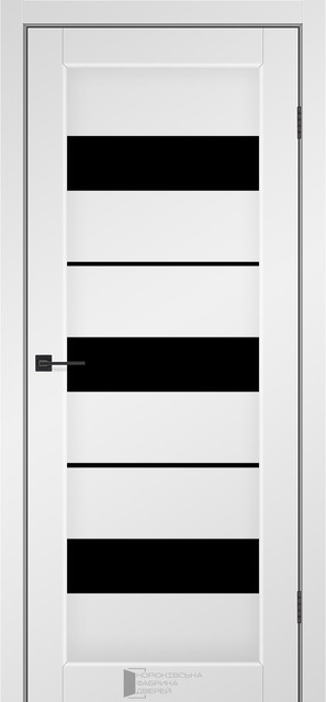 Двері міжкімнатні КФД/ KFD SECRET Сірий матовий з чорним склом, фото 1